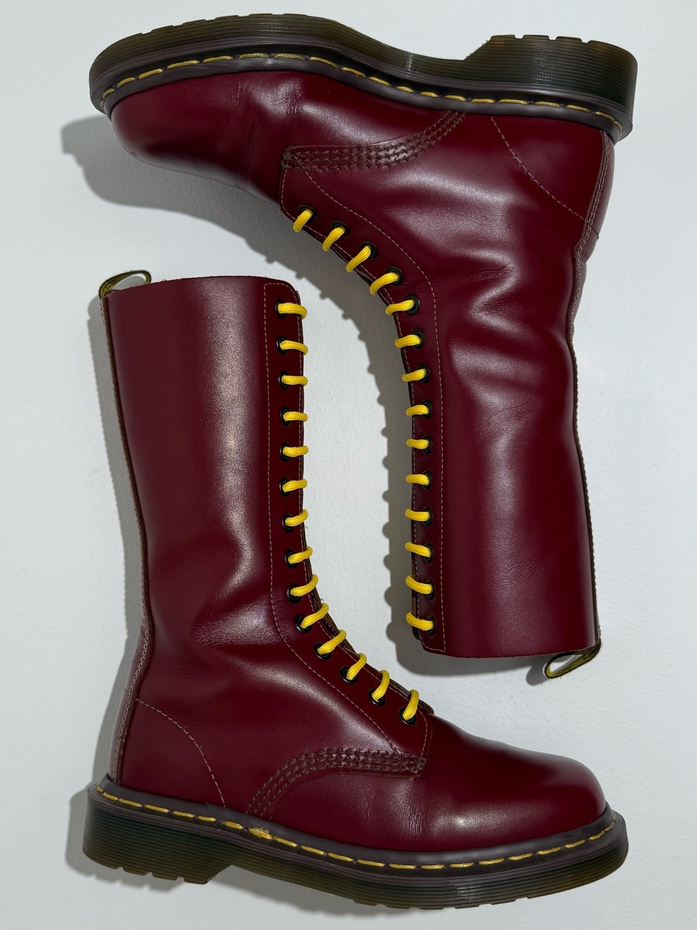 Dr. Martens Vintage 1914 Reissue England Oxblood Red Quilon Leather Boots